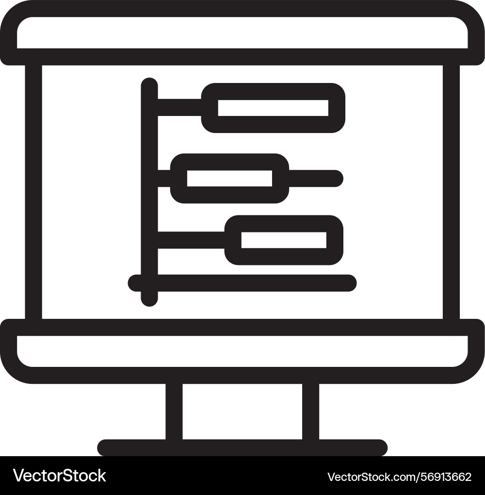 Gantt chart linear style icon design Vector Image