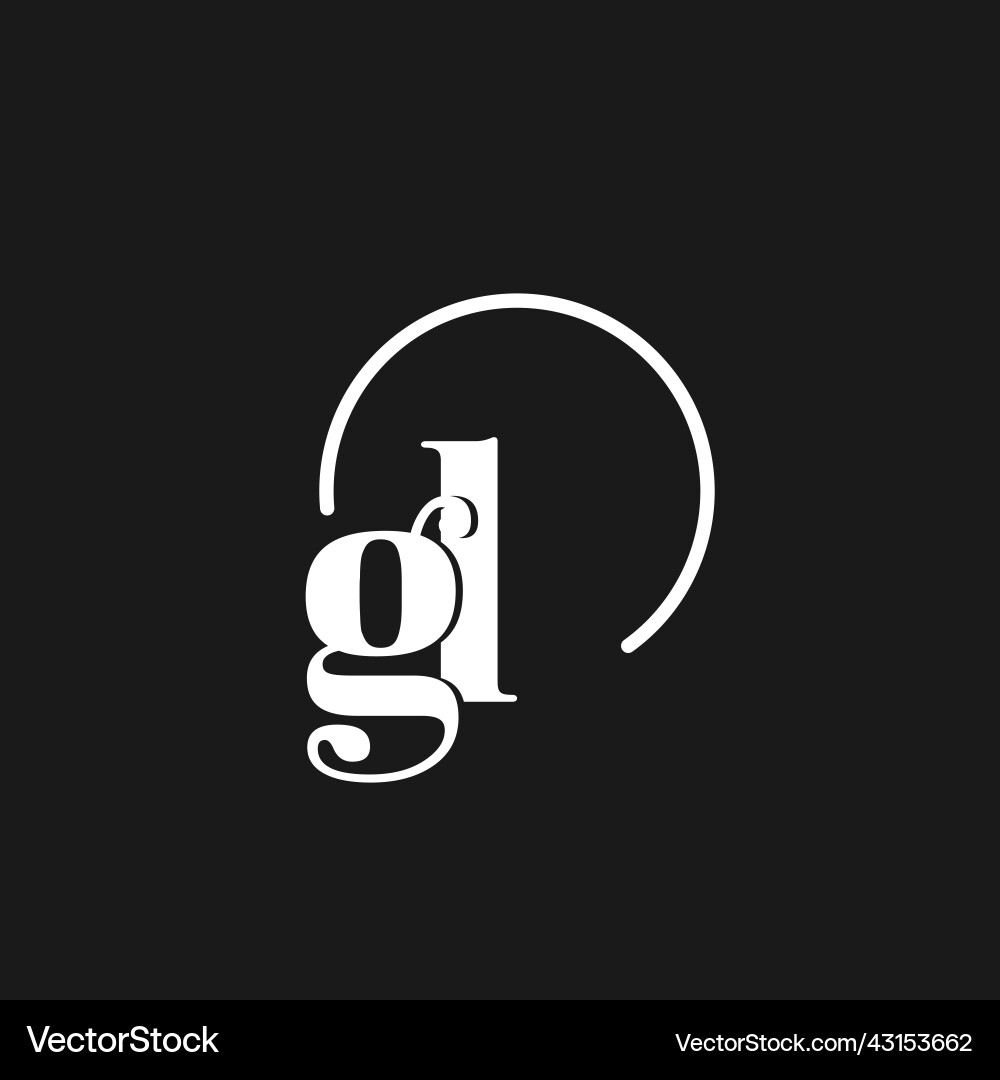 Gl logo initials monogram with circular lines Gl logo initials monogram with circular lines Vector Image