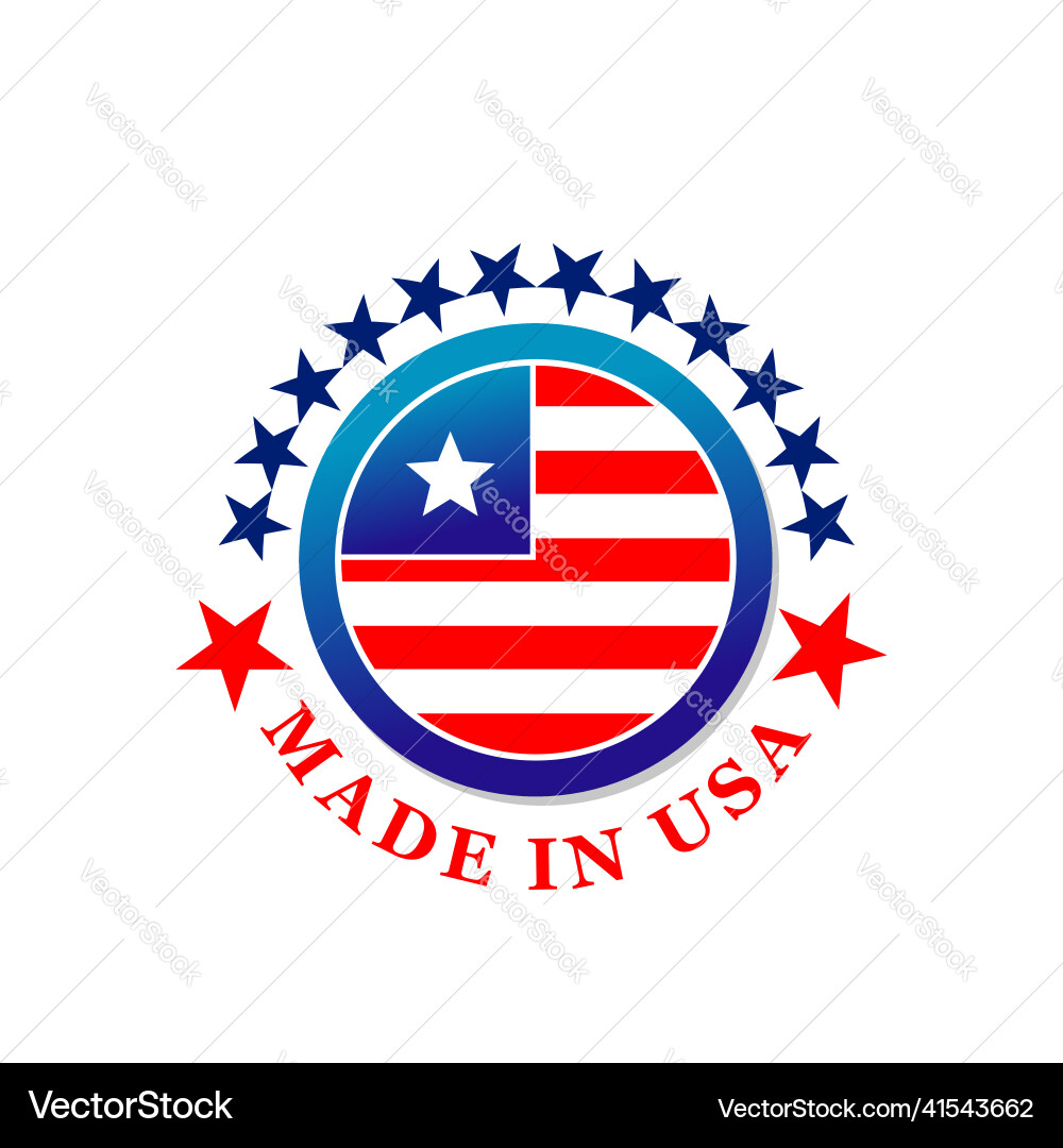Made in usa label icon with flag of united states Made in usa label icon with flag of united states vector image
