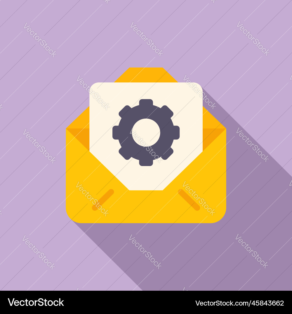Mail technical icon flat data support Mail technical icon flat data support vector image