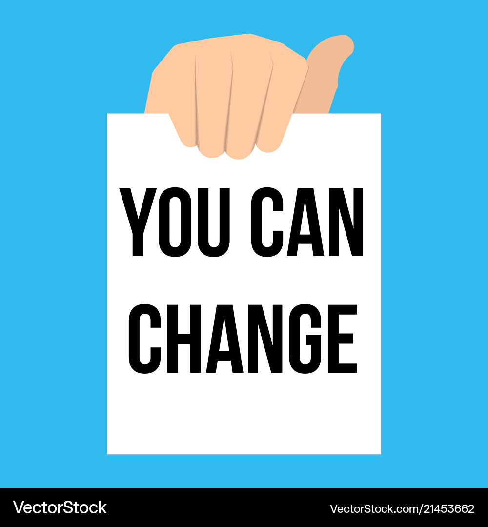 Man showing paper you can change Man showing paper you can change vector image