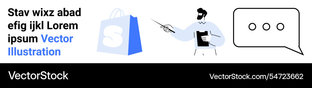 Man with clipboard pointing at speech bubble near Man with clipboard pointing at speech bubble near vector image