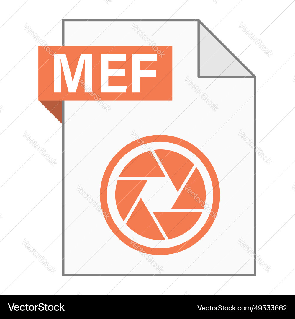 Modern flat design of mef file icon for web Modern flat design of mef file icon for web Vector Image