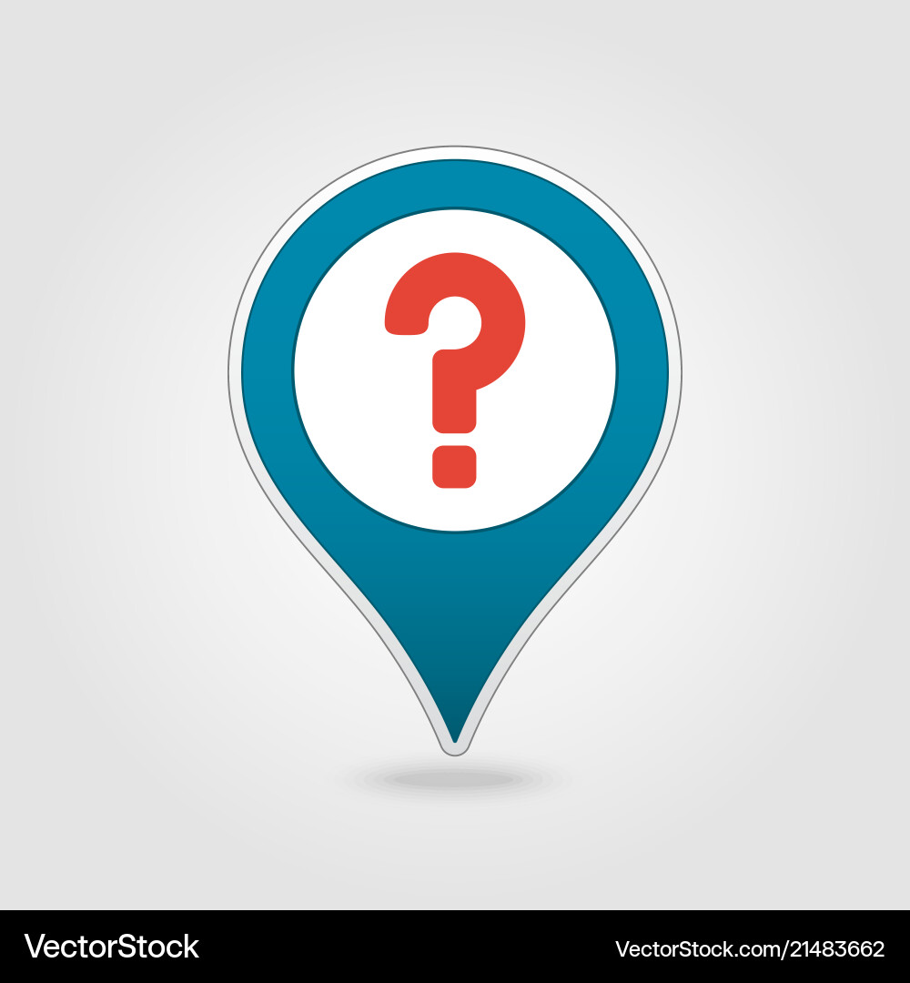 Question mark pin map icon pointer markers Vector Image