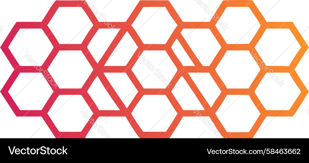 Red-Orange Hexagonal Gradient Vector Image