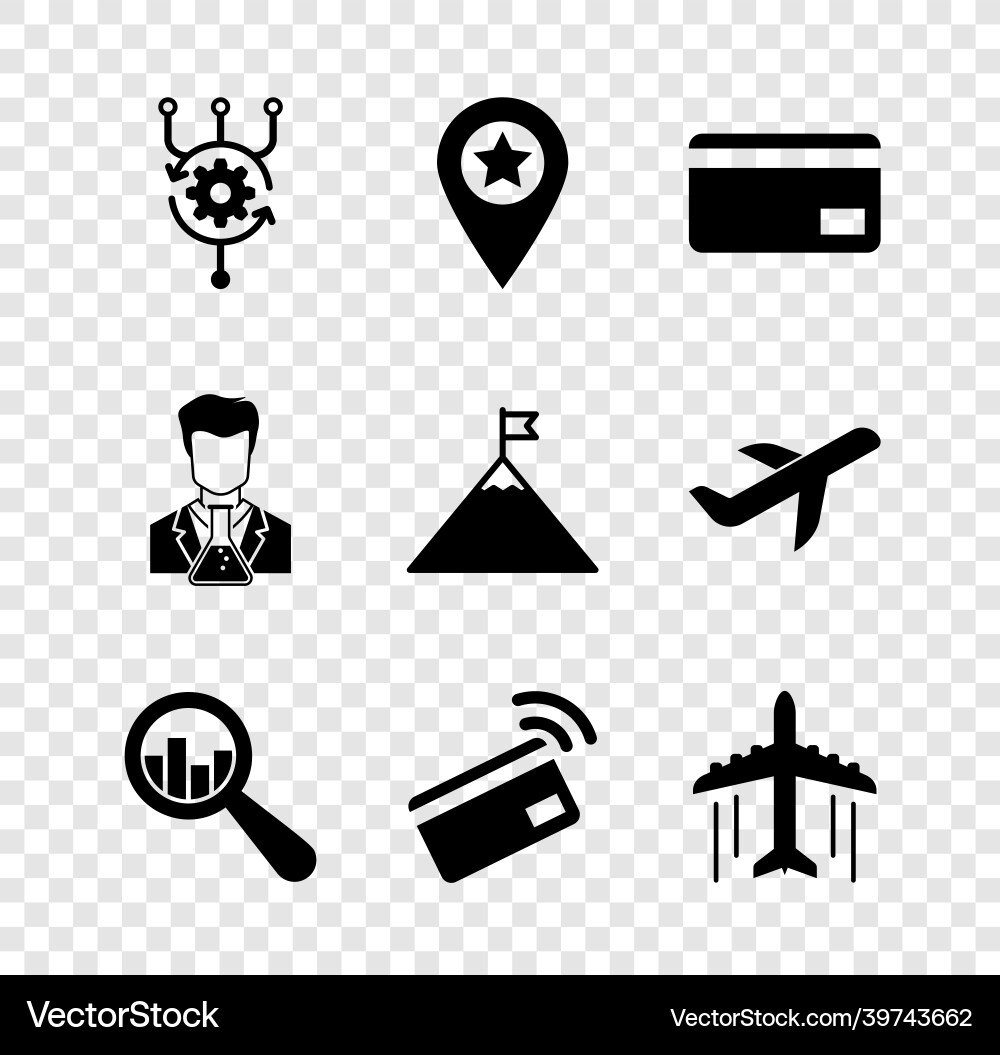 Set algorithm location with star credit card vector image