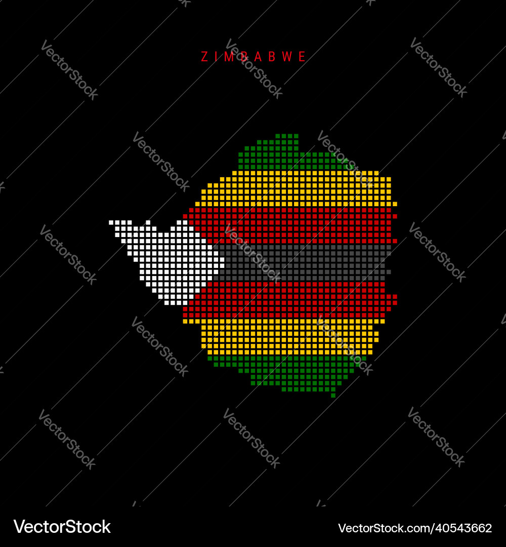 Square dots pattern map of zimbabwe zimbabwean Square dots pattern map of zimbabwe zimbabwean vector image