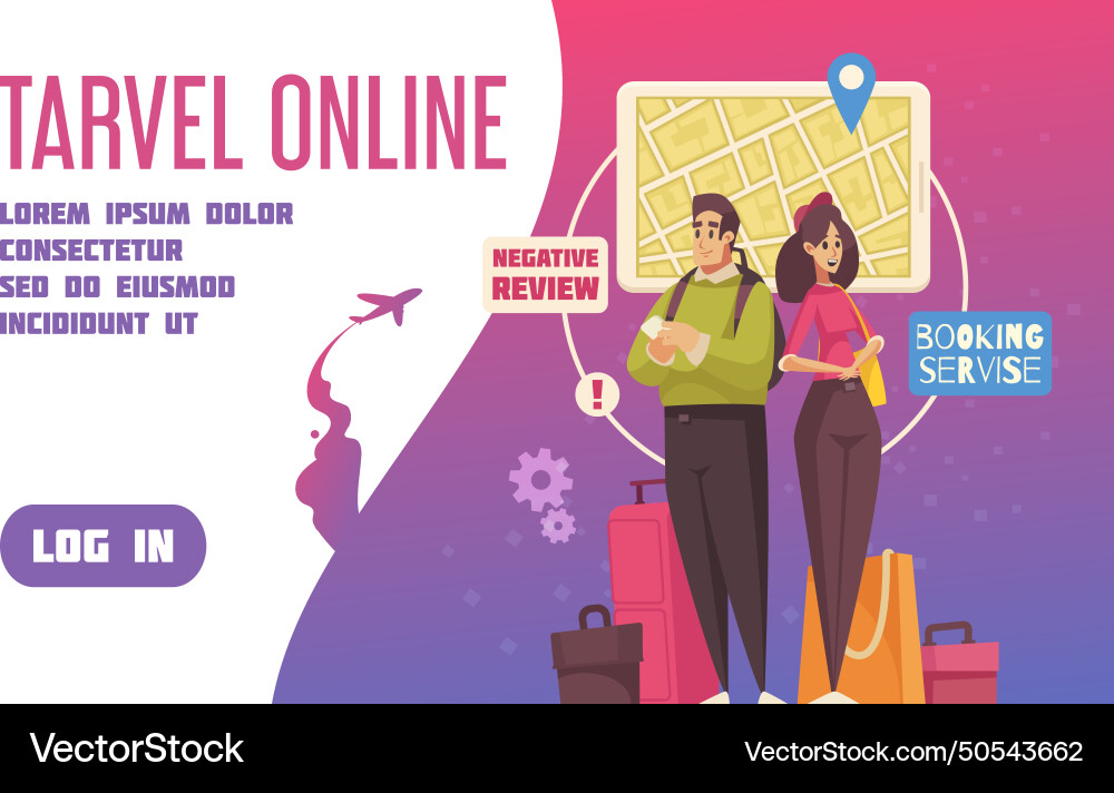 Travel booking landing page Royalty Free Vector Image