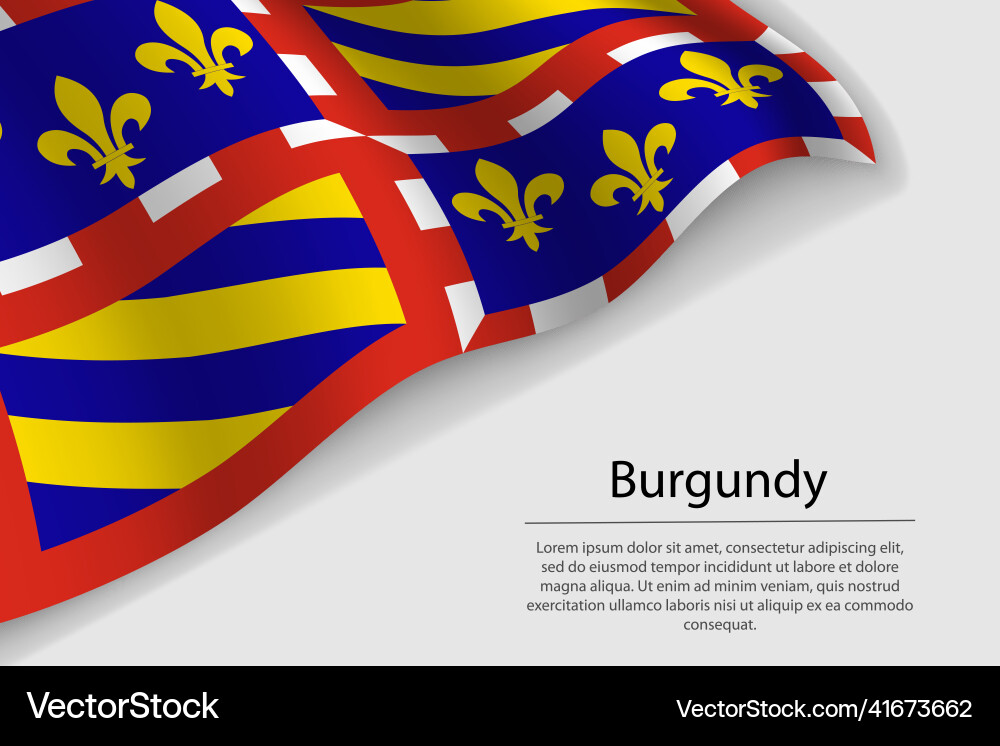 Wave flag of burgundy is a region france Wave flag of burgundy is a region france vector image