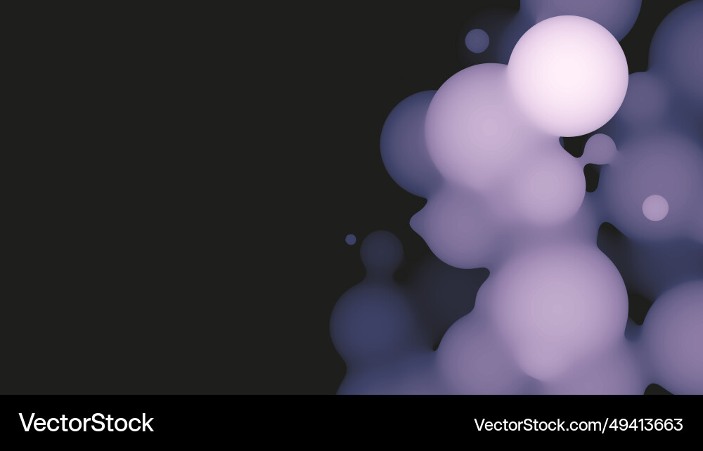 Abstract 3d fluid metaball shape with violet balls Abstract 3d fluid metaball shape with violet balls vector image