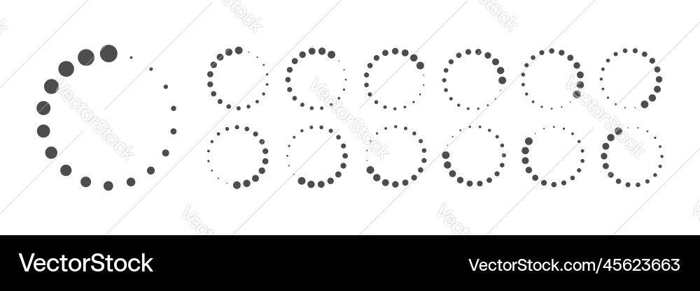Circular loading buffering icons Circular loading buffering icons vector image