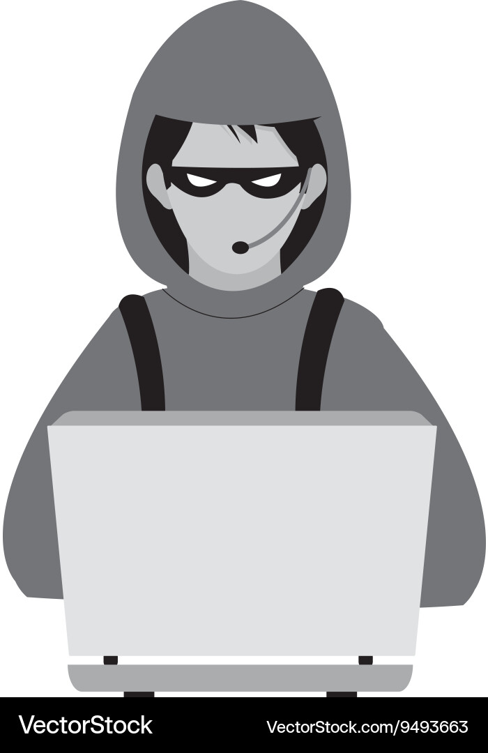 Computer hacker icon vector image