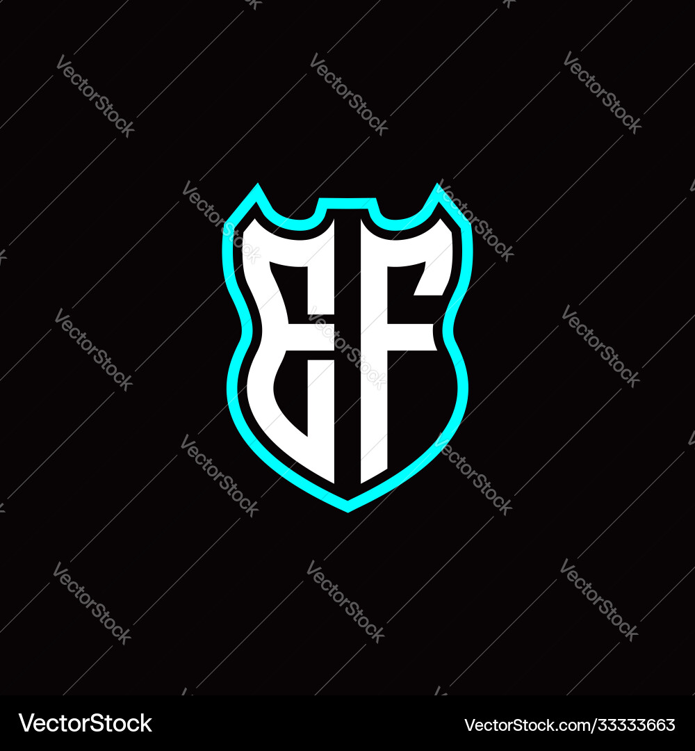 E f initial logo design with shield shape E f initial logo design with shield shape vector image