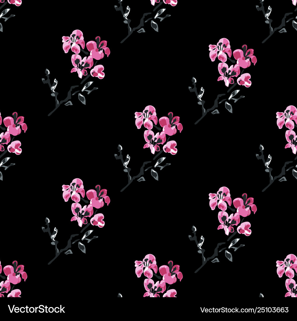 Elegant seamless pattern with sakura flowers Vector Image