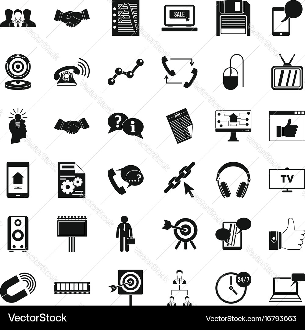 Exchange link icons set simple style Vector Image