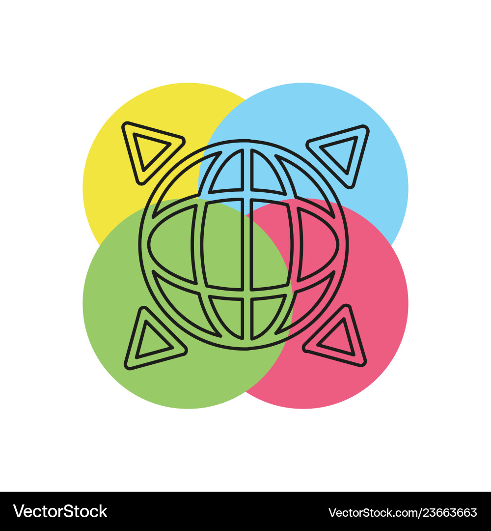 Global gps icon - navigation Vector Image