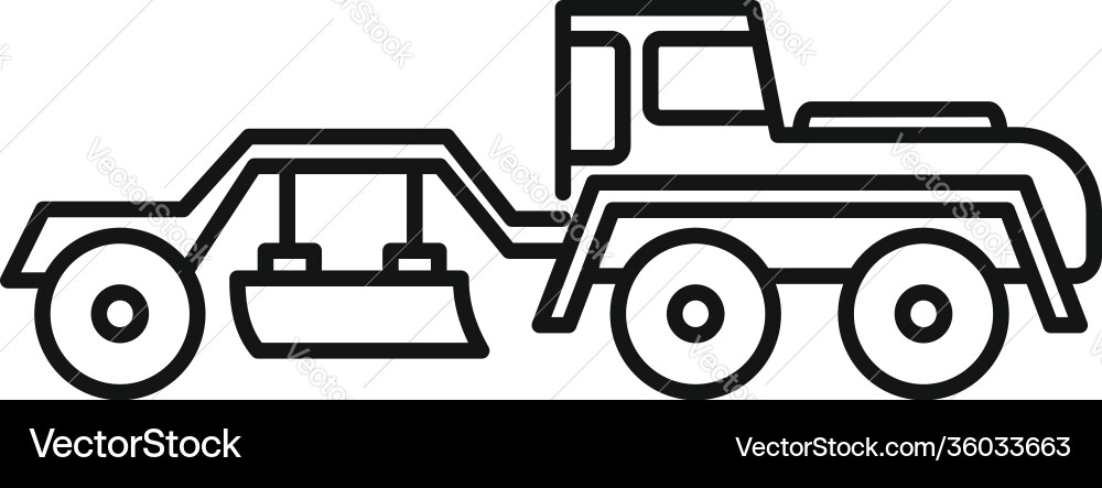 Grader machine utility icon outline style Vector Image
