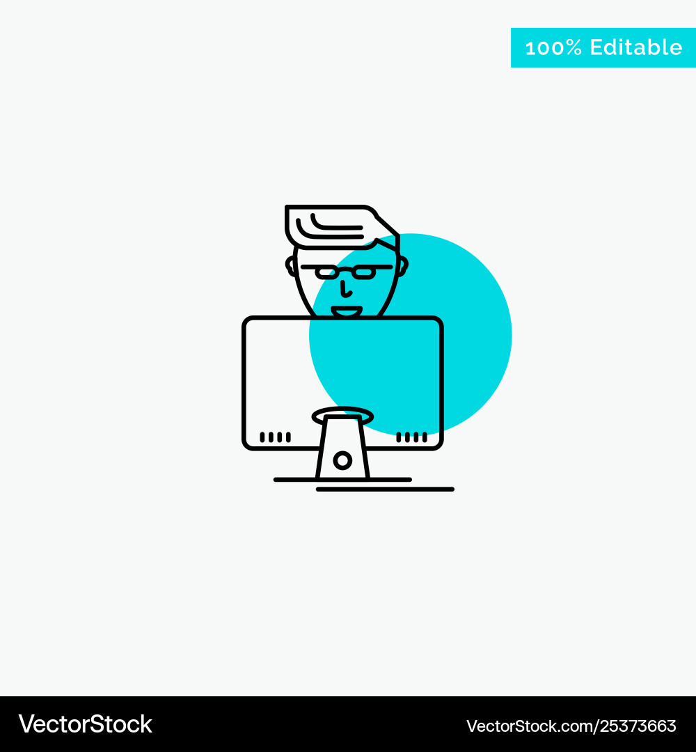 Hacker user gamer programmer turquoise highlight Hacker user gamer programmer turquoise highlight vector image