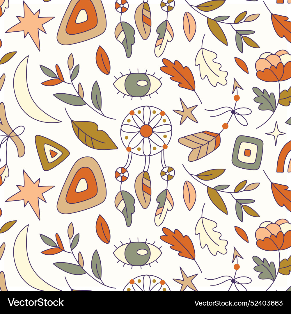 Hand drawn boho pattern design Vector Image