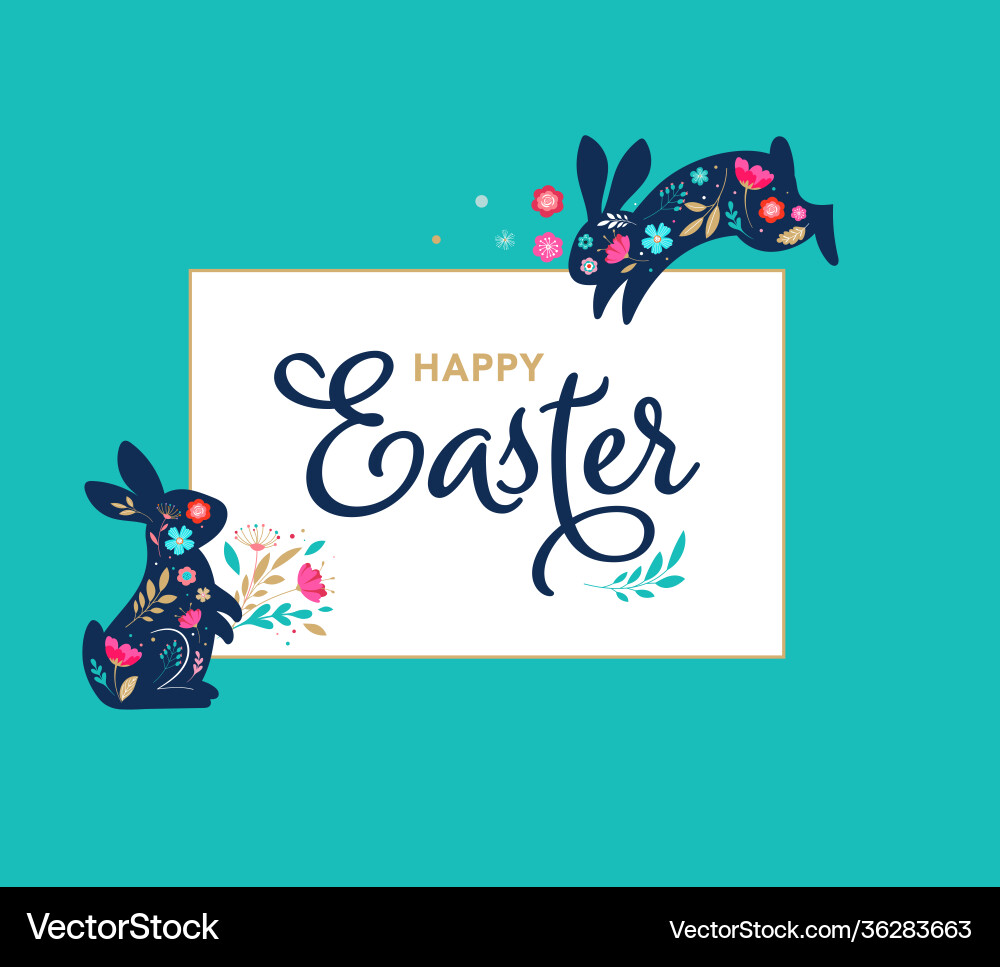 Happy easter decorated card banner Happy easter decorated card banner vector image