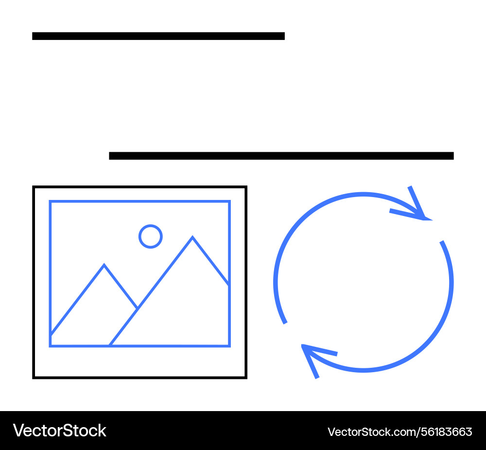 Image frame with cycle arrows depicting refresh Image frame with cycle arrows depicting refresh vector image