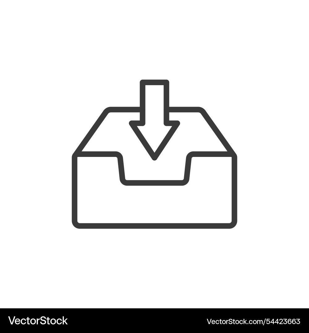 Inbox icon in line design email messages Inbox icon in line design email messages vector image
