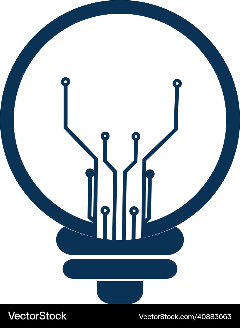 Light bulb idea icon with circuit board inside Vector Image