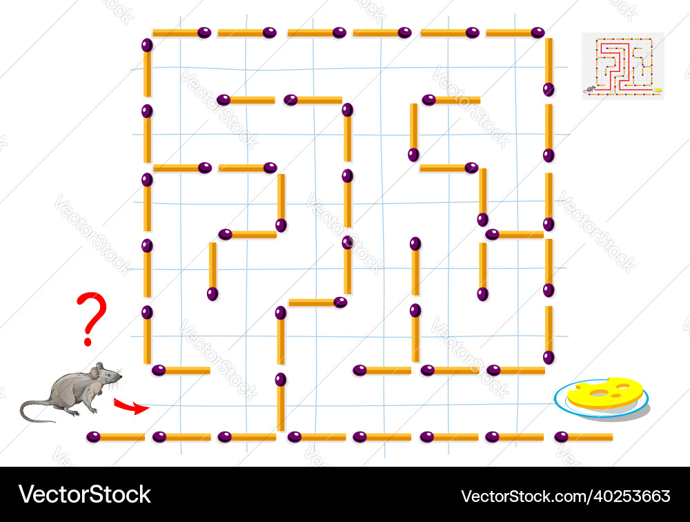 Logic puzzle game with labyrinth for children Logic puzzle game with labyrinth for children vector image