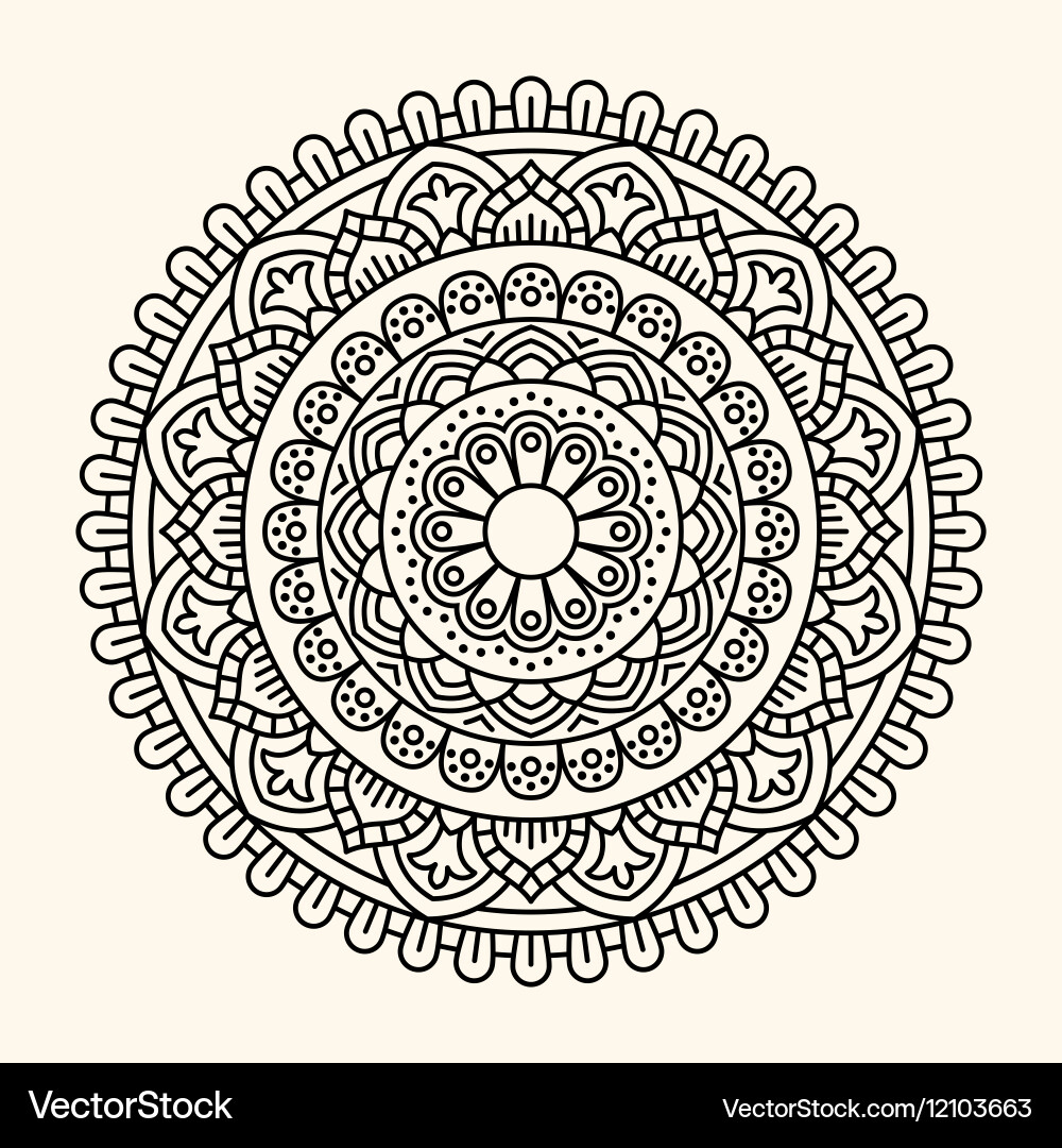 Mandala ornamental round pattern Vector Image