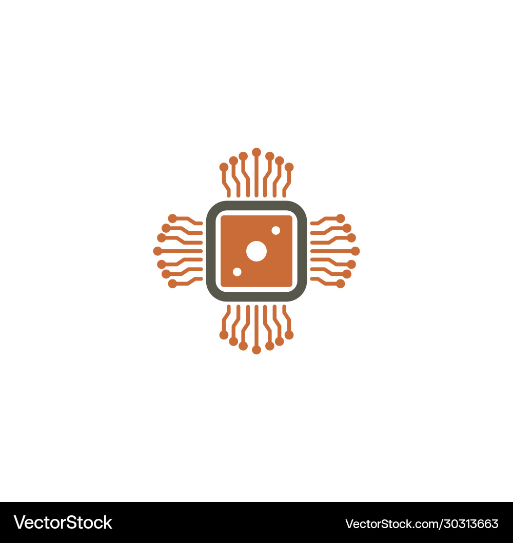 Processor chip related icon on background Processor chip related icon on background vector image