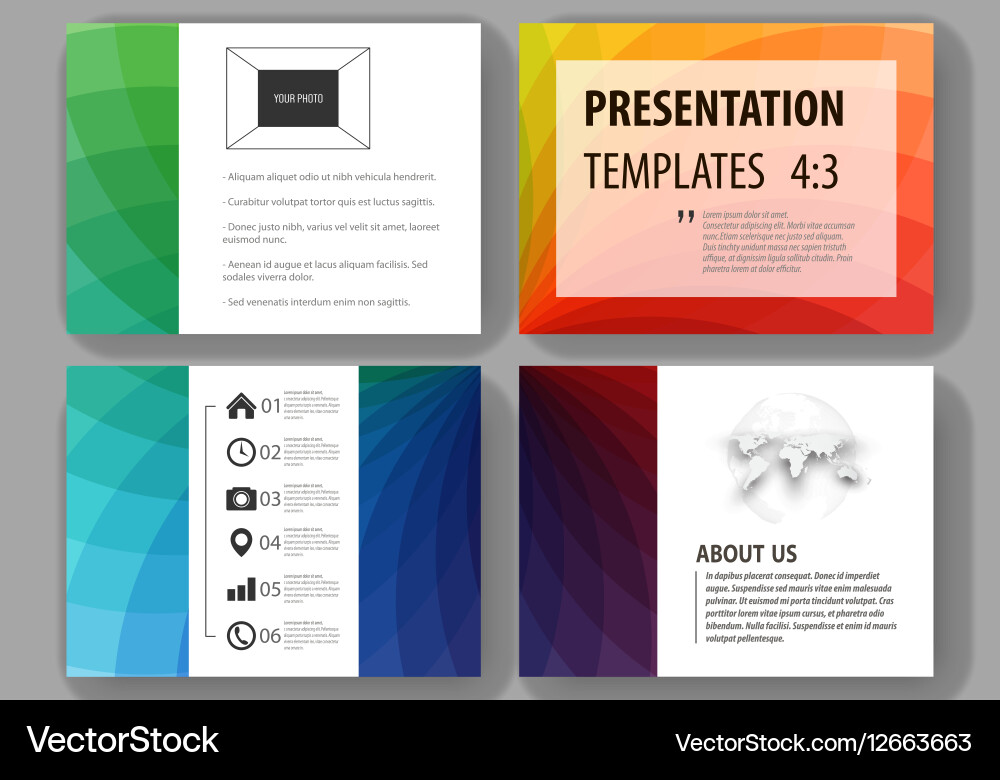 Set of business templates for presentation slides Vector Image