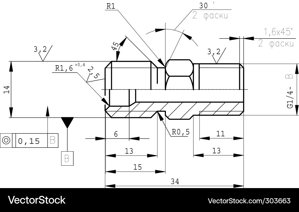Technical Engineering Blueprint vector image