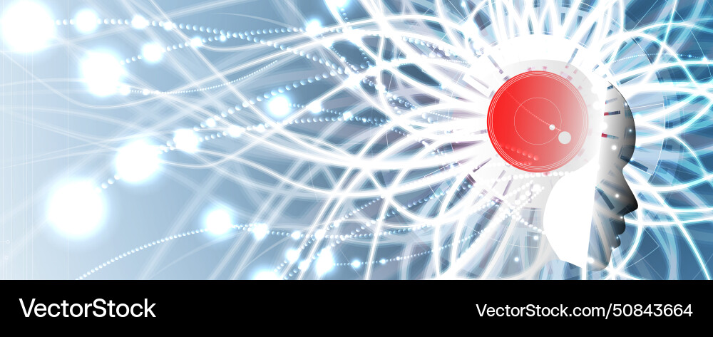 Abstract artificial intelligence cloud computing Vector Image