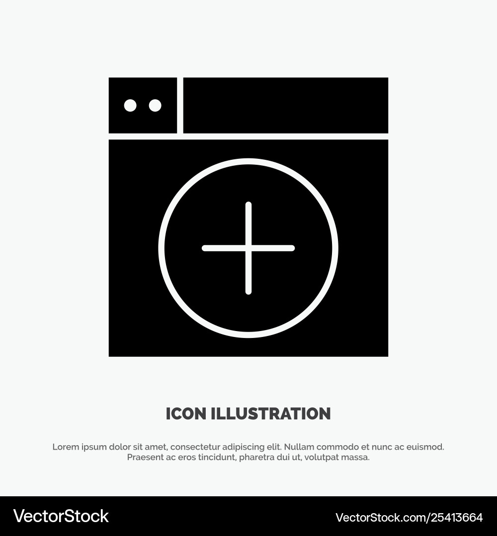Add window new graphics app solid glyph icon Add window new graphics app solid glyph icon Vector Image