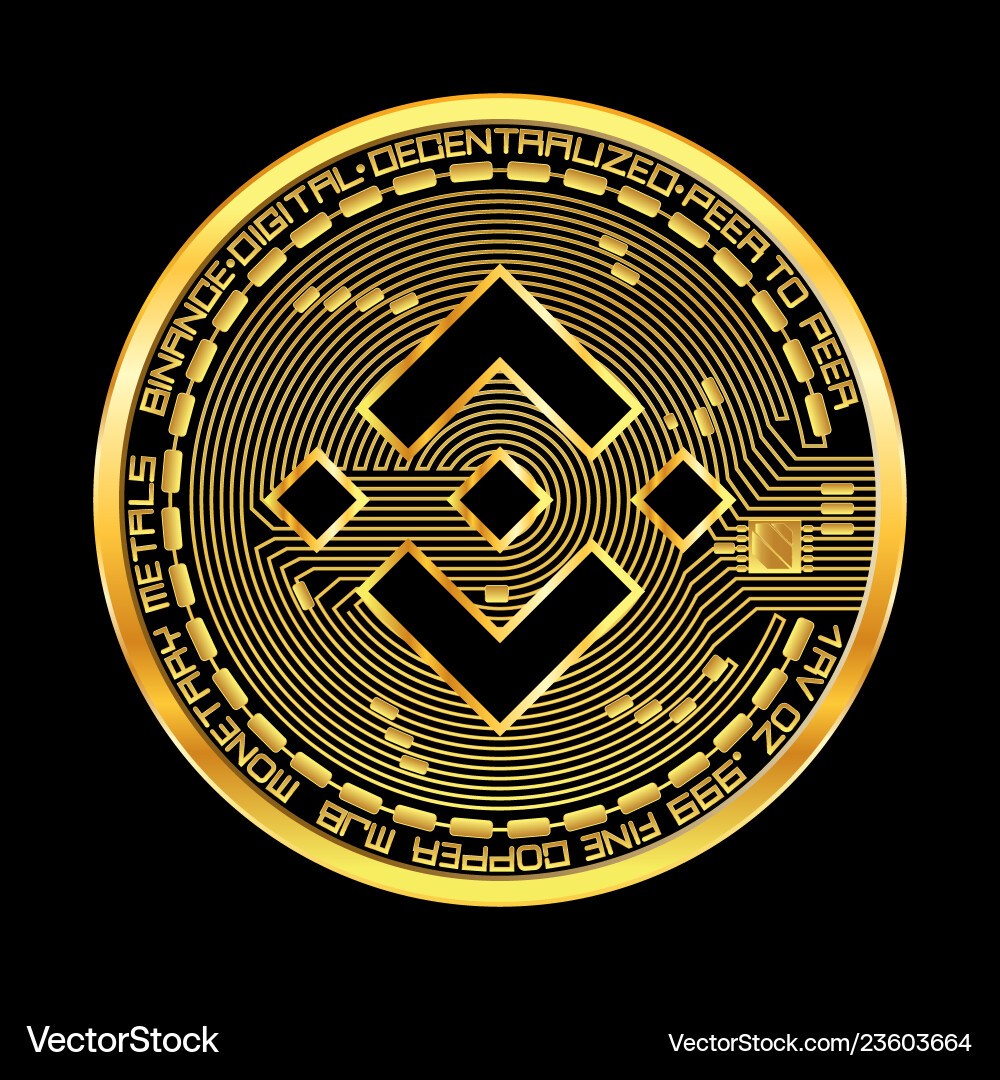 Binance Crypto Symbol - Golden – Royalty-Free Vector | VectorStock