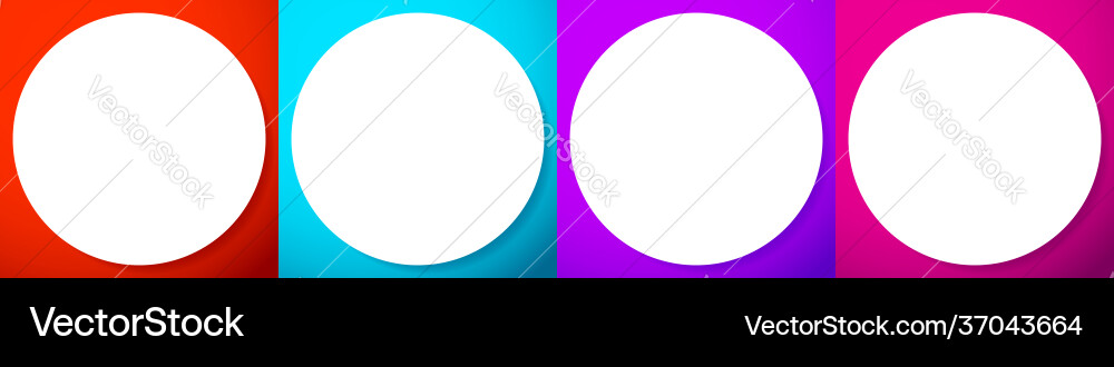 Blank empty circle orb and sphere button badge vector image