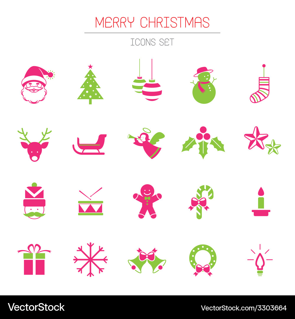Christmas icons objects Vector Image