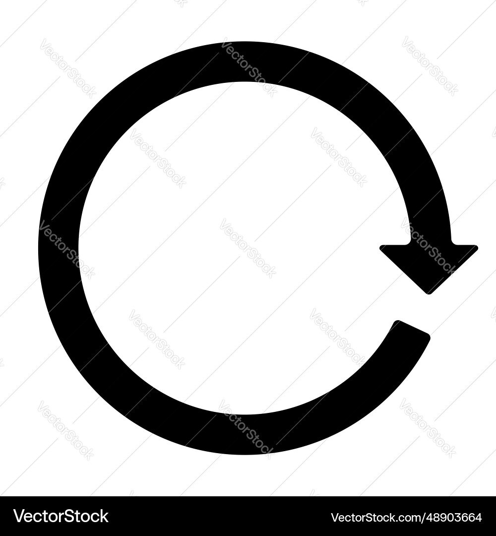 Circle Arrow Cycle Icon - Resumption & Repeat Vector Image