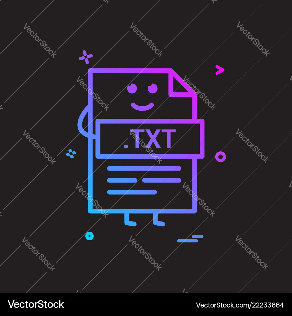 Computer txt file format type icon design Computer txt file format type icon design vector image