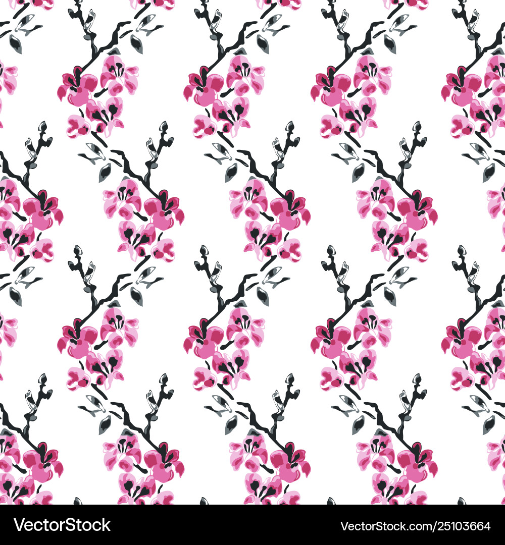 Elegant seamless pattern with sakura flowers Vector Image