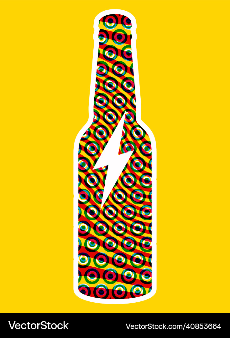 Energy drink bottle geometric pattern poster Energy drink bottle geometric pattern poster vector image