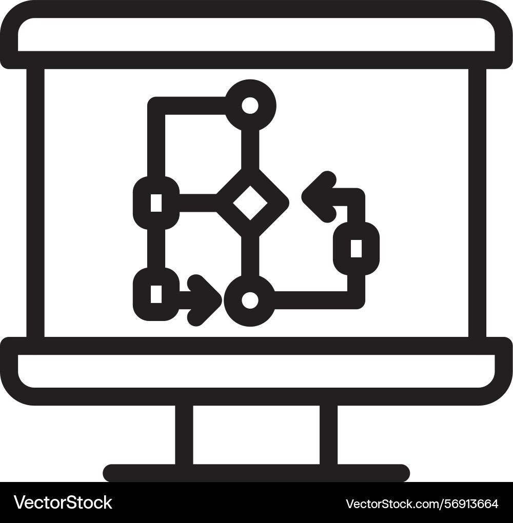 Flowchart linear style icon design vector image
