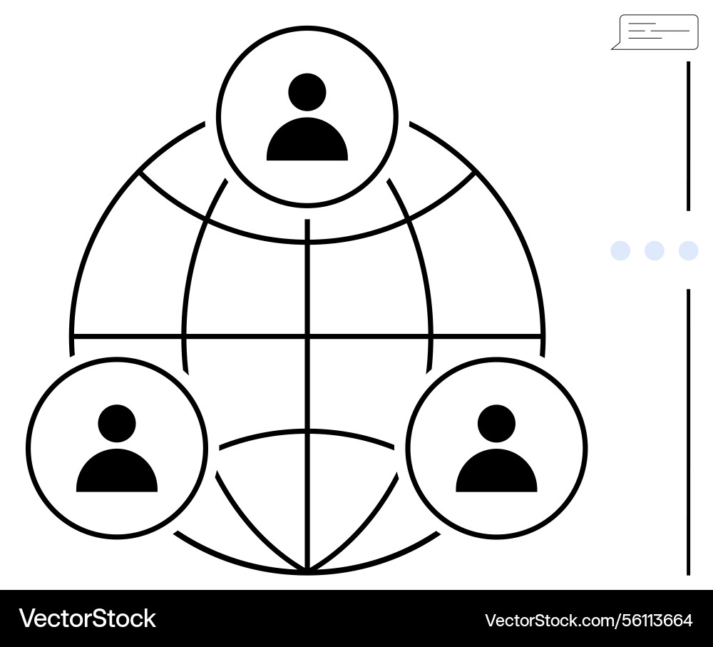 Global network connection displaying people Global network connection displaying people vector image