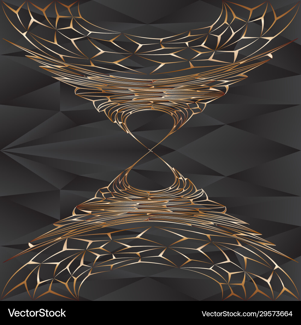 Golden pattern on abstract triangles paint Golden pattern on abstract triangles paint vector image