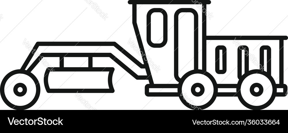 Grader machine road icon outline style Grader machine road icon outline style vector image