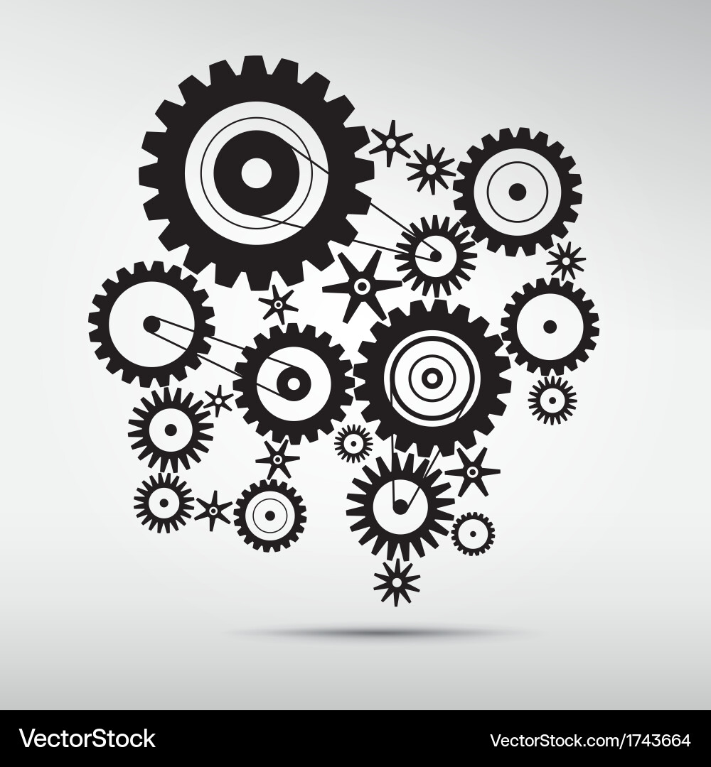Interconnected Cogs - Gears vector image