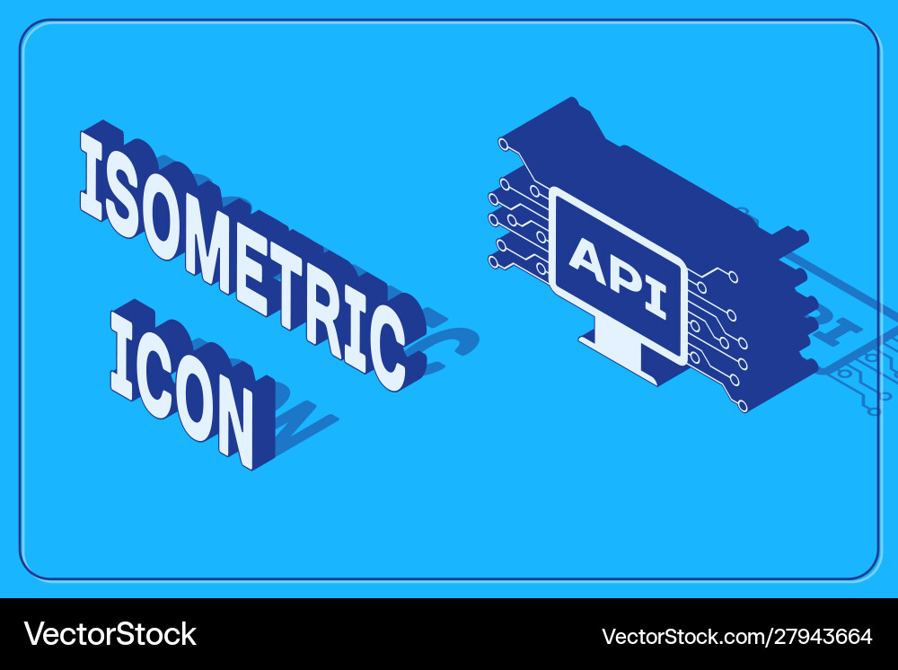 Isometric computer api interface icon isolated Isometric computer api interface icon isolated vector image