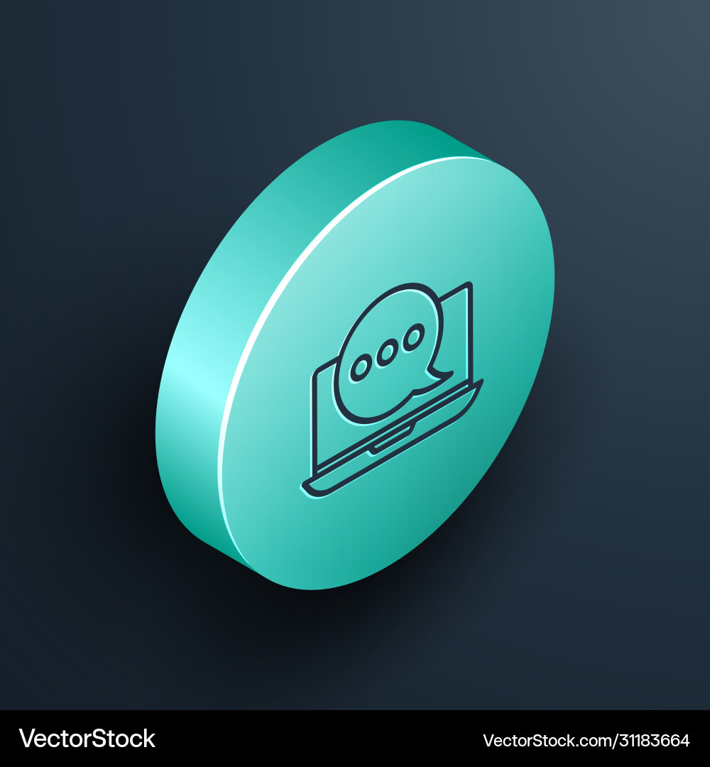 Isometric line new chat messages notification Vector Image