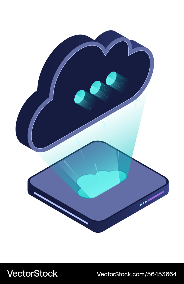 Isometrische Cloud-Datenbank Computing und Datei Isometrische Cloud-Datenbank Computing und Datei vektorbild