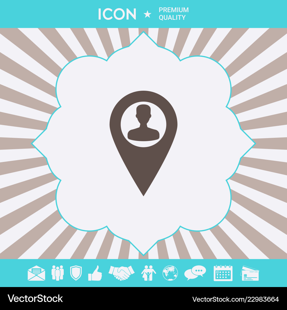 Map pointer with man silhouette graphic elements Map pointer with man silhouette graphic elements vector image